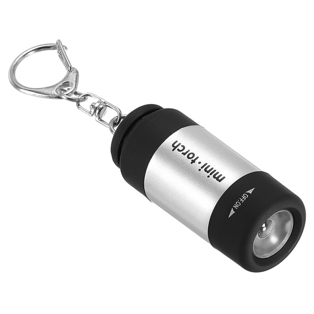 Uxcell 2.1" Mini Linterna LED Recargable de Llavero Carga USB Plata