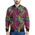 thumbnail image 5 of Chaqueta con cremallera con patrón psicodélico abstracto para hombre, chaqueta holgada informal de manga larga con estampado 3D colorido para otoño, ropa de calle, 5 of 5