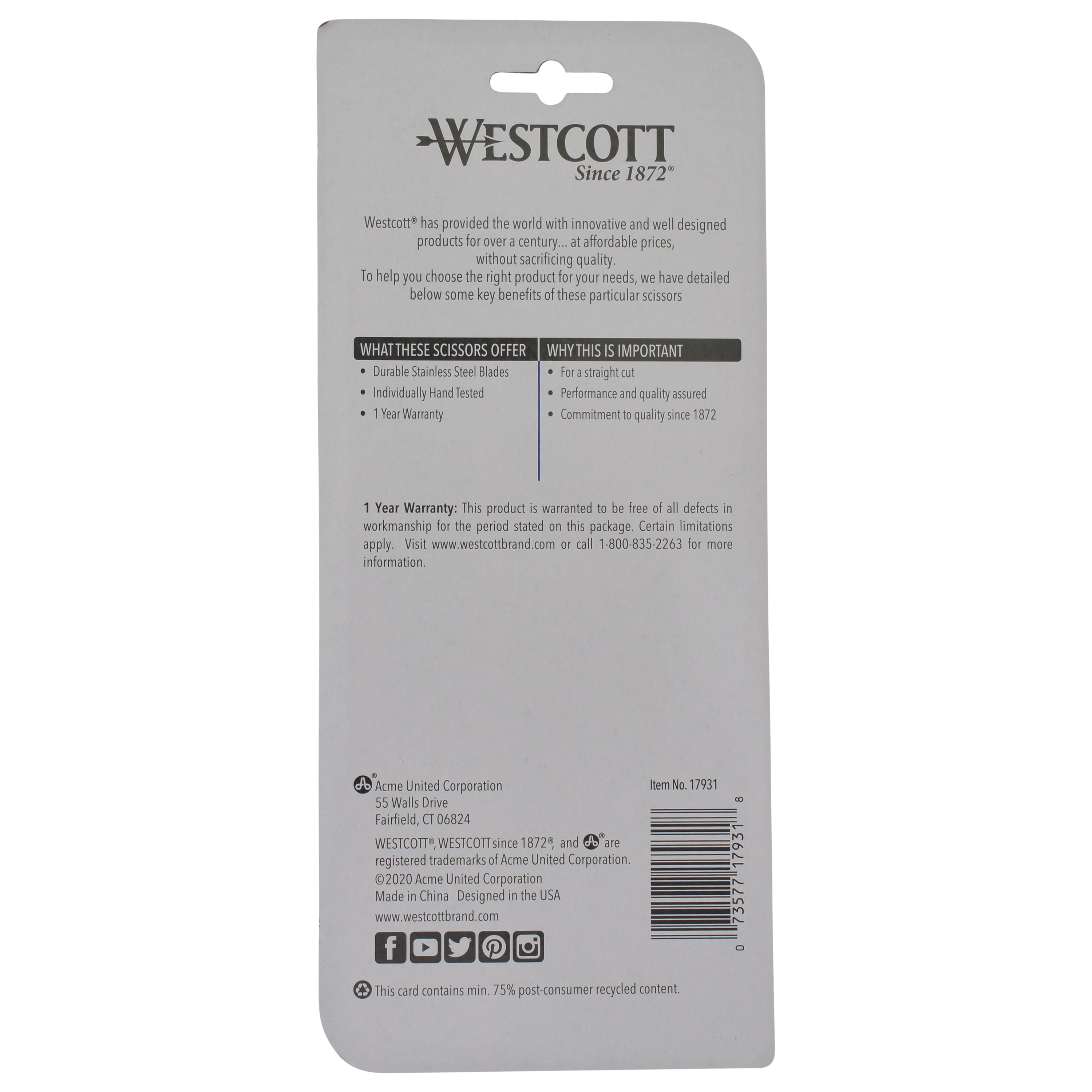 Westcott Fashion Scissors, 8", Bent, Thread Snips, Jungle/Light Blue, for Craft/Office, 2-Count