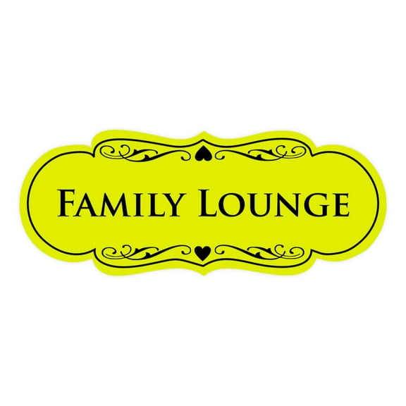 Signs ByLITA Designer Family Lounge Sign (Yellow / Black) - Large
