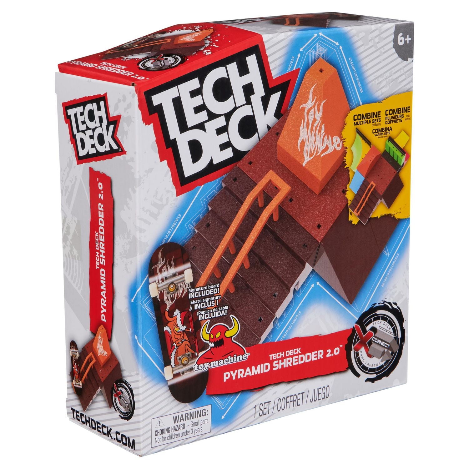 Tech Deck, Pyramid Shredder 2.0, X-Connect Park Creator, Coffret rampe personnalisable à construire avec fingerboard exclusif, jouet pour enfants à partir de 6 ans