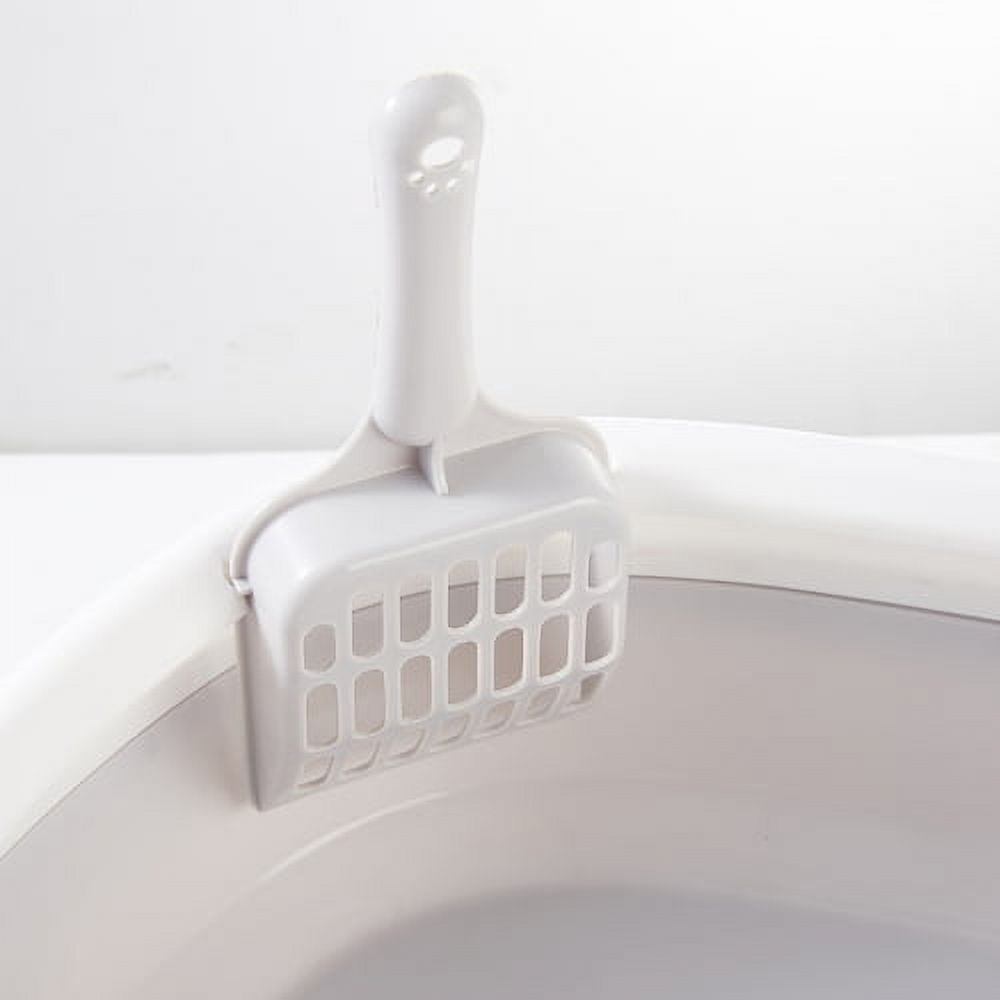 Cheers.US Semi-closed Detachable Anti-splash Pet Cats Sand Litter Box Toilet with Scoop,Portable, Lightweight, Eco-friendly Dismountable design for easy cleaning