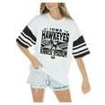 thumbnail image 3 of Women's Gameday Couture  White Iowa Hawkeyes Crowd Pleaser Contrast Sporty Heritage Stripe Oversized T-Shirt, 3 of 4