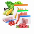 thumbnail image 3 of 10 Pack Dishwasher Safe Reusable Food Storage ; Extra Thick, Leakproof, Plastic Free Zip-lock Bags, 3 of 3