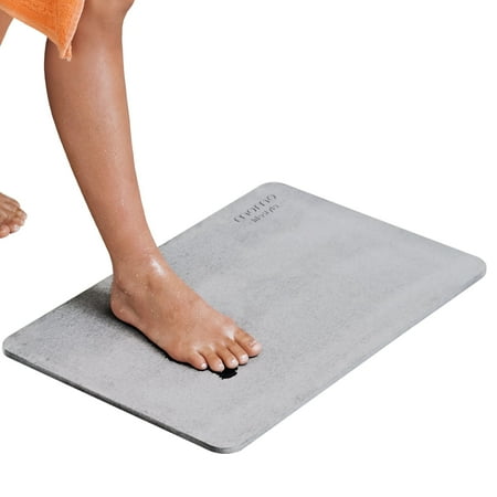 Momo Lifestyle Stone Bath Mat Drytomita 24 X 15 Linen Gray, Diatomaceous Earth, Non-Slip Super Absorbent Quick Drying Shower Mat Bathroom Accessory for Home Spa