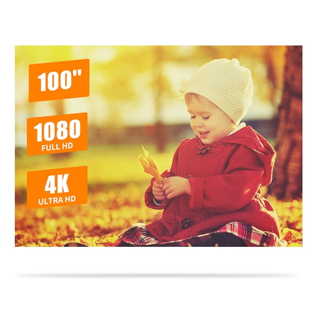100 Inch Portable Metal Projector Screen -Light Movie Screen 16:9 3D 4K 1080P Foldable Projection Screen Easy to with Fastening Tapes for Home Theater Indoor & Entertainment