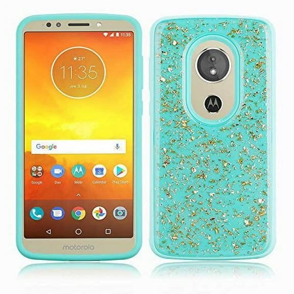 GSA Frozen Gold Glitter Case For Motorola Moto E5 Play/E5 Cruise - Teal