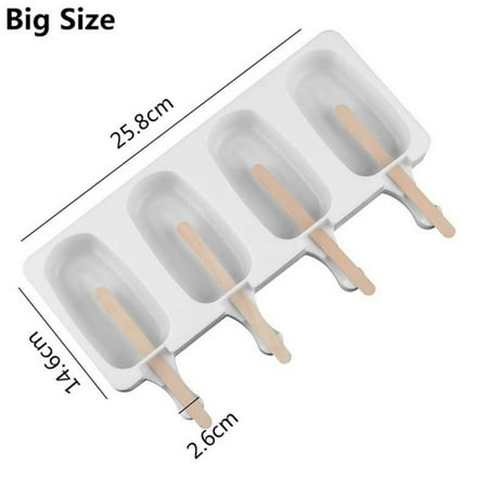 

4/8 Holes Silicone Ice Cream Mould Ice Cube Tray Popsicle Barrel DIY Mold Dessert Ice Cream Mold with Popsicle Sticks