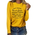 thumbnail image 2 of Summer Tops for Women Thin Tee Shirts Women Loose Workout Shirts Loose Fit Long Sleeve Running Tee Womens Woman Hide Sweat Workout Tops for Fit Long Sleeve Tall Shirt Yellow XL, 2 of 4