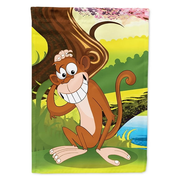 Carolines Treasures APH7629CHF Monkey under the Tree Flag Canvas House Size  Large multicolor
