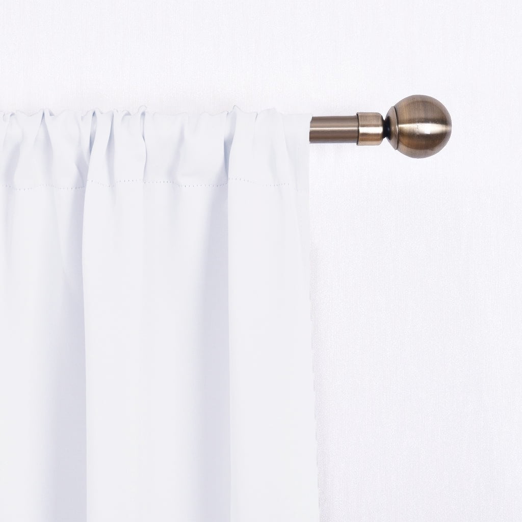 NICETOWN Tie Up Shade Modern White Solid High Shading Kitchen Blackout Curtains, 46" x 63"