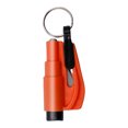 thumbnail image 3 of Martillo de seguridad para cinturón de seguridad de coche cortador de llavero rompeventanas de vidrio color naranja, 3 of 4
