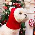thumbnail image 3 of Christmas Dog Hat Crocheted Snood Funny Pet Cap with Pompon Red Green Warm Winter Dog Hat Knit Snood Headwear for Pets & Women & Men (Red, S), 3 of 8