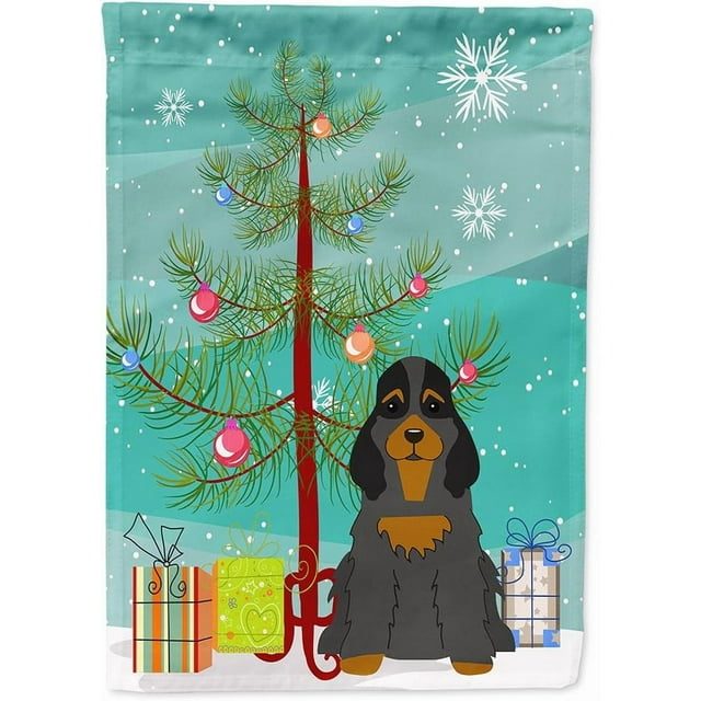 Caroline&#;s Treasures BBCHF Merry Christmas Tree Greater Swiss Mountain Dog House Flag Large Multicolor