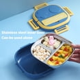 thumbnail image 3 of Portable Stainless Steel Lunch Box Dinner Plate Lunch Box With Portable Two Spaces Lunch Box, 3 of 8