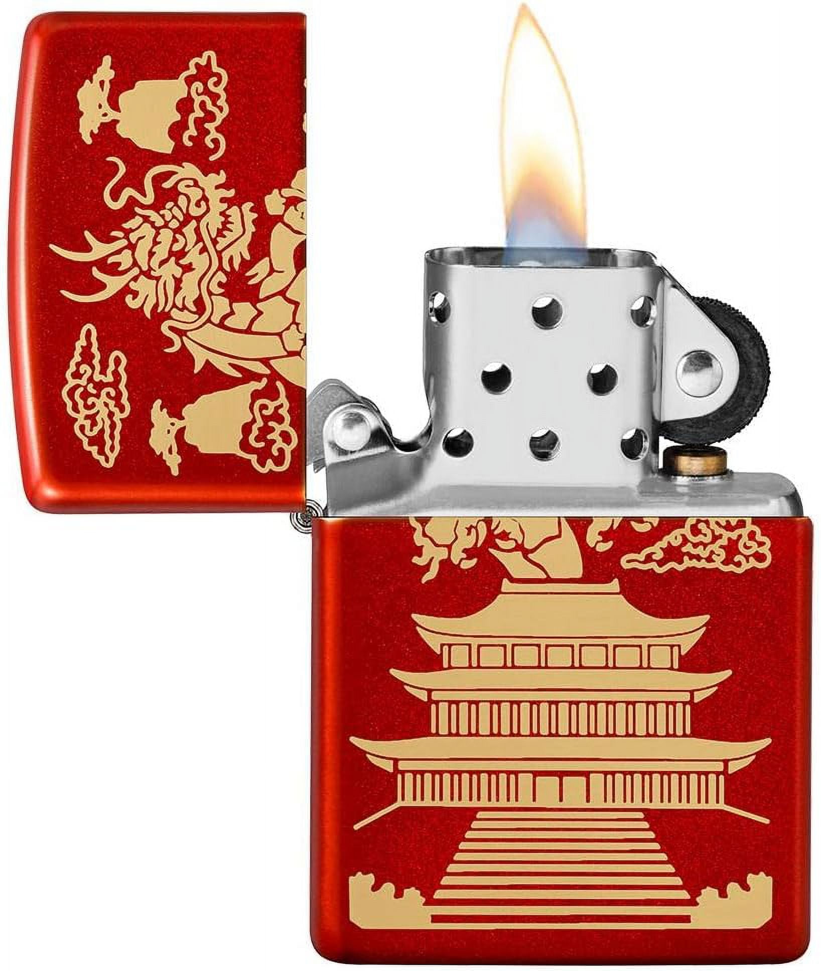 Zippo Lighter - Personalized Customize Message Engrave on Backside for Dragon (Eastern Design #49517)