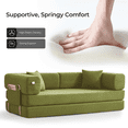 thumbnail image 6 of 79" Convertible Sofa Bed ,CARZZI LIFE Compressed Floor Boneless Couch Modular Corduroy Sleeper Sofa, Folding Mattress Couch for Small Spaces - No Assembly Needed in Little Green with Storge, 6 of 10
