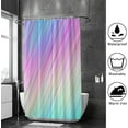 thumbnail image 4 of Coolnut Bath Shower Curtain Liners Pastel Rainbow Shiny Lines 60x72in Polyester Waterproof with 12 Curtain Hooks Bathroom Accessories Decoration, 4 of 6
