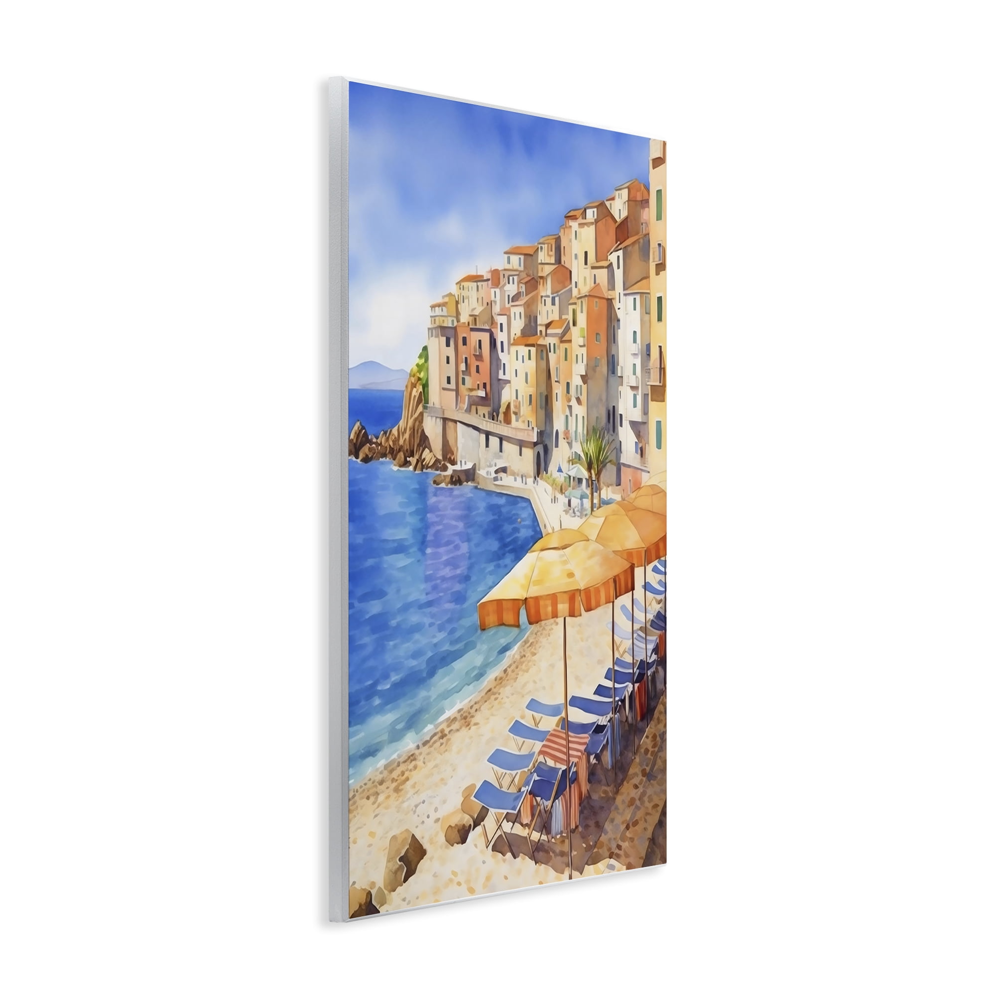 Stupell Industries Beach Lounging on Mediterranean Shore Wall Plaque Art, design by Creative Studio