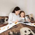 thumbnail image 4 of Feelyou Cartoon Ghost Cat Full Size Bedding Sets, Spooky Vintage Bohemian Full Size Bed in a Bag, Brown, Halloween Reversible, 7 Pieces, 4 of 7