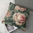 thumbnail image 7 of Creowell Watercolor Roses Throw Pillow Cover Elegant Floral Bud Petal Romantic Plant Curl Bloom Botanical Pillow Case Decorative ,Set of 2  Square Cushion for Home Couch Bed White, 7 of 7