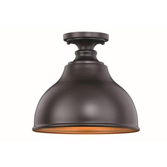 11 in.Delano Semi - Flush Mount, Oil Burnished Bronze