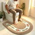 thumbnail image 4 of Dtchengua Soft Floral Non-Slip Toilet Contour Rug, Contour Bath Rug, Soft Shaggy U-Shaped Toilet Floor Mat for Bathroom 20×20 Inch,Khaki, 4 of 7