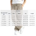 thumbnail image 3 of Spazoro Boys Corduroy Cargo Pants with Multi‑Pockets, Straight Leg Elastic Waist Solid Color Drawstring Loose Fit Casual Trousers for Daily Street Khaki Size 7-8, 3 of 7