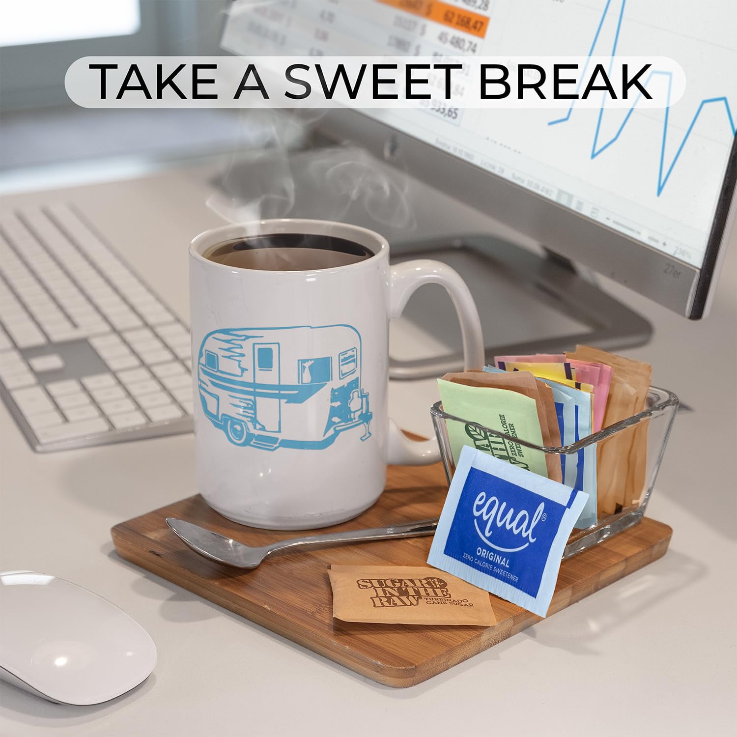 Sugar and Sweetener Assortment Bundle, Sugar Packets (350 pack) Individual Packets for Coffee