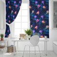 thumbnail image 5 of Fsddascl Jellyfish Blackout Curtains for Bedroom/Living Room, Thermal Insulated Kitchen Curtains, Blue Urple Orange Ocean Starry Sky Coastal Grommet Darkening Window Treatment Drapes 52"x84"x2, 5 of 6