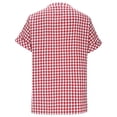thumbnail image 7 of felwors Womens Cotton Button Down Shirts Cute Cap Short Sleeve Gingham Plaid Tops Summer Casual V Neck Striped Blouses (Red, XL), 7 of 7