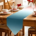 Burnt Orange Teal Ombre Table Runner Linen Burlap Table Runner 72 ...