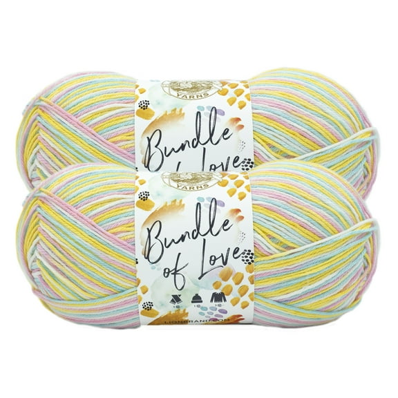 Lion Brand Yarn Bundle of Love Unicorn Medium Acrylic Yarn 2 Pack
