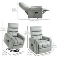 thumbnail image 3 of HOMCOM Fauteuil Releveur Électrique pour Aînés avec 8 Points de Vibration Télécommande Gris, 3 of 10