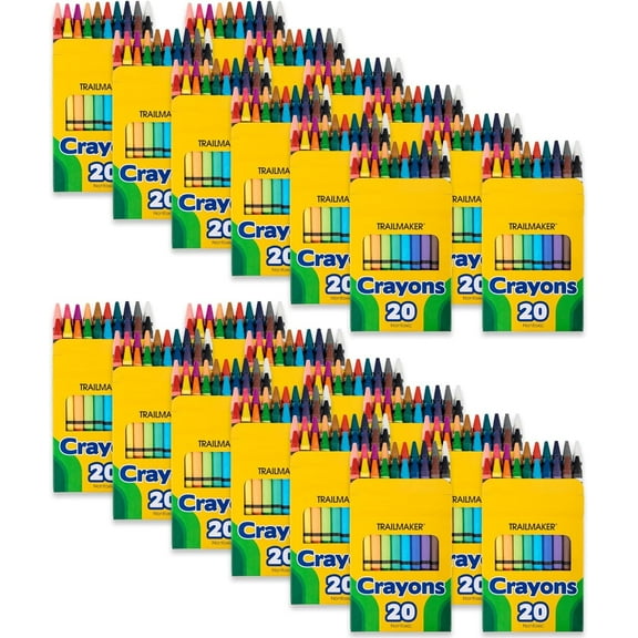 25 Pack of Crayons Containing 20 Crayons Per Box for Coloring - 500 Count Crayons Total