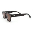 thumbnail image 3 of Bamboo Arm Retro Hipster Horn Rim Gentlemans Sunglasses All Brown, 3 of 4