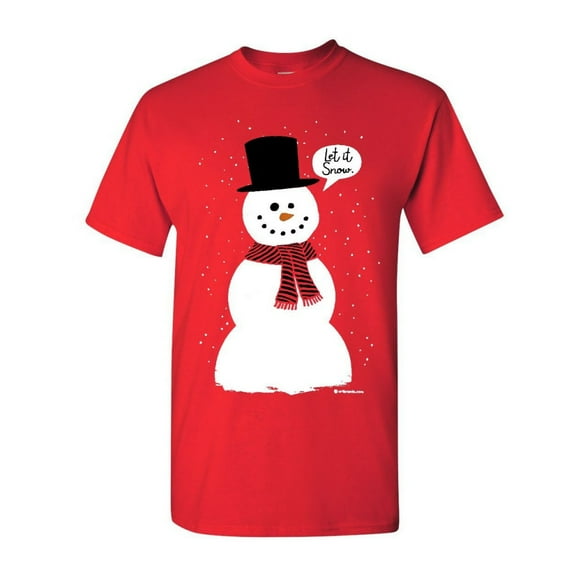 Tee Hunt Let It Snow T-Shirt Funny Snowman Christmas Xmas Cotton Tee