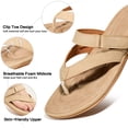 thumbnail image 3 of Ecetana Women's Flats Sandals Walking Thong Sandals Summer Beach Flip Flops with Adjustable Strap, 3 of 8