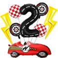 thumbnail image 1 of Set de globos CHUN-YAN Race Car Checkered Lightning para el segundo cumpleaños, 1 of 7
