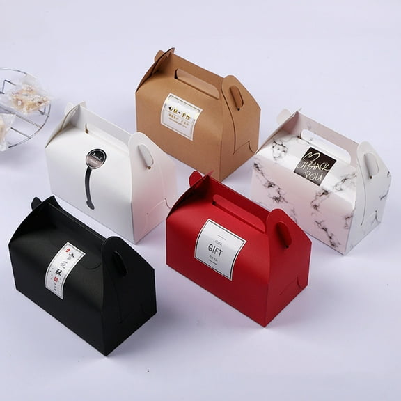 Joernso 10Pcs Paper Muffins Bakery Wrapping Packing Cupcake Candy Boxes with Handle