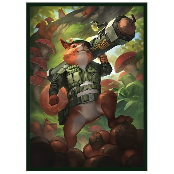 Fantasy North - Sgt. Winston Spriggsly - Acorn Commander - 100 Smooth Matte TCG Card Sleeves - Fits Magic MTG Commander Pokemon and Other Card Games - Playing Card Sleeves