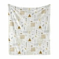 thumbnail image 1 of Indie Soft Flannel Fleece Throw Blanket, Memphis Fashion Elements Minimalist Geometric Abstract Vintage, Cozy Plush for Indoor and Outdoor Use, 70" x 90", Ginger Black White, by Ambesonne, 1 of 6