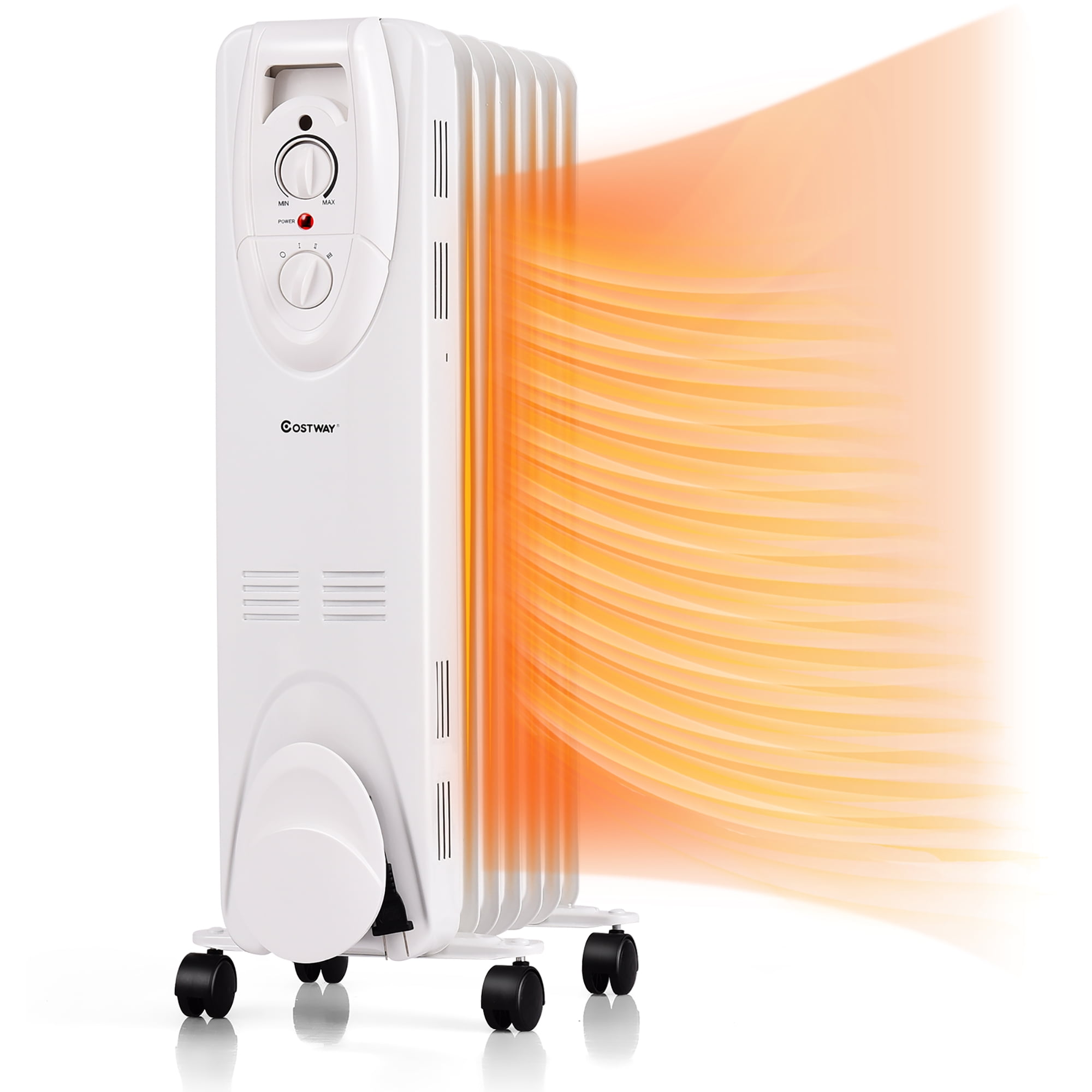 Costway 1500W Oil Filled Heater Portable Radiator Space Heater w