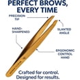 thumbnail image 2 of Beauty Power Precision Slant Tip Eyebrow Tweezers, Stainless Steel, Gold, With Storage Tube, 2 of 7
