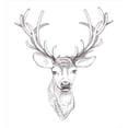 thumbnail image 3 of Ambesonne Antlers Duvet Cover Sets, Sketch of Deer Head, 2-King, Warm Taupe, 3 of 7