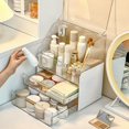 thumbnail image 3 of Estuche organizador de maquillaje Omeily, tamaño grande, diseño transparente, 3 of 7