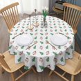 thumbnail image 3 of Christmas Round Tablecloth 70x70in(178x178cm) – Waterproof Polyester Table Cover with Full Print Design, Wrinkle Resistant & Washable for Kitchen Dining Party Decor, 3 of 6