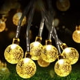 thumbnail image 1 of Cadena de luces de jardín solar, cadena de luces de balcón solar, cadenas de luces de bolas de 9,5 metros con 50 blanco cálido, para jardín, árboles, decoración de fiestas Namotu LN-1734, 1 of 6
