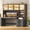 Brown, variant on Modern Computer Desk with 2 Wood Drawers and Hutch, 23.6"W Executive Desk with Display Cabinet and LED Lights for Home Office