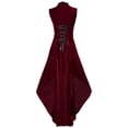 thumbnail image 3 of Gothic Velvet Dress Medieval Costume for Women Retro Halloween Party Outfit Spooky Stage Performance Apparel Vintage Gown for Events Red, 3 of 7
